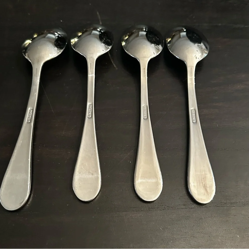Oneida Stainless Icarus Glossy Large Serving Spoons Set of Four